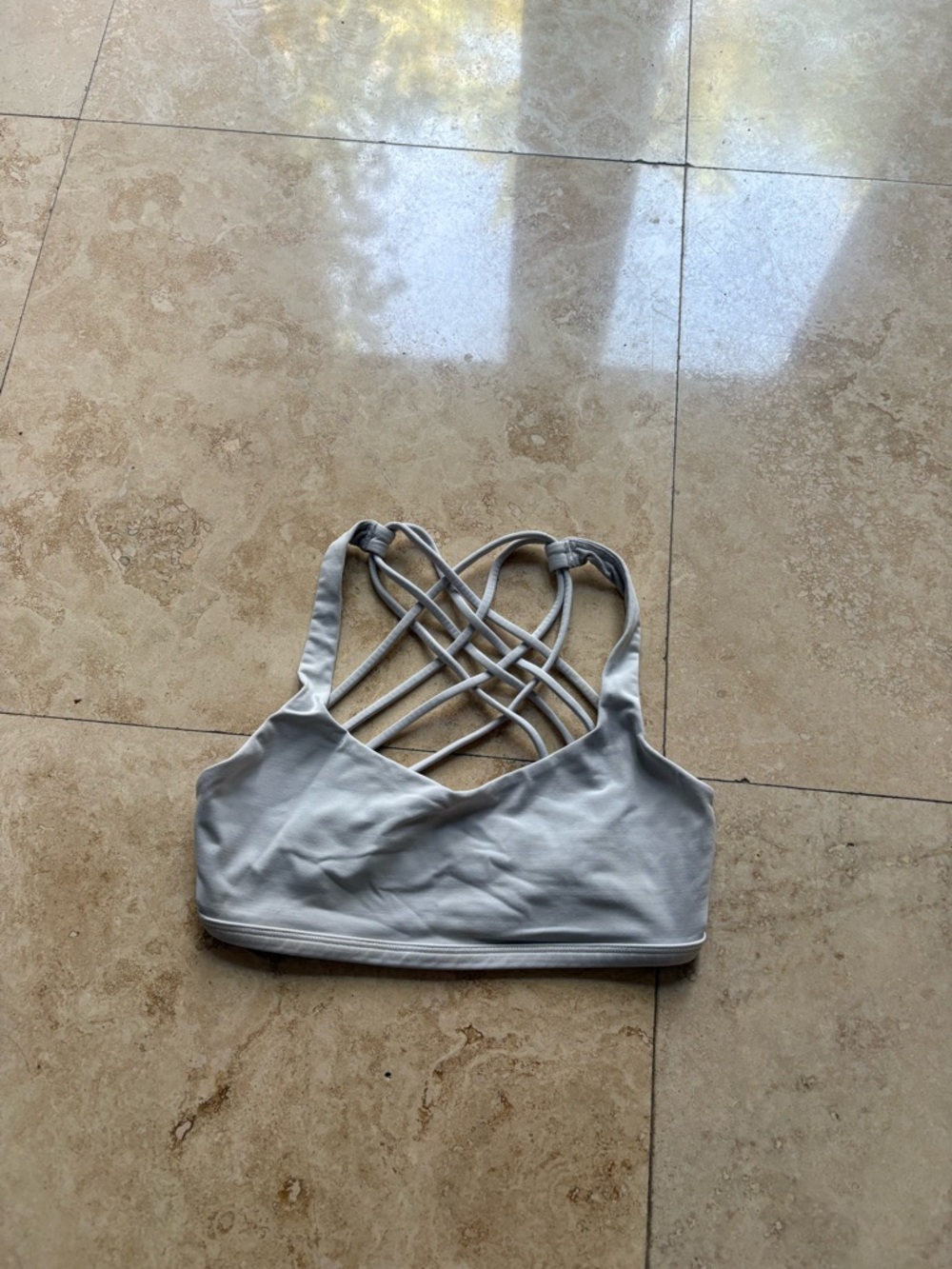 lululemon athletica Light Gray Strappy Back Sports Bra